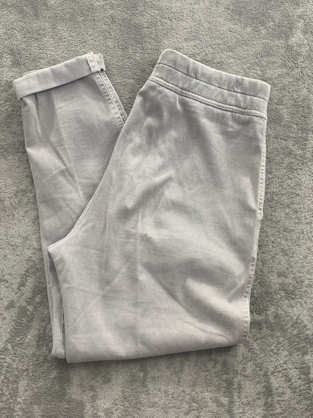 James Perse Pants Womens 0 XS Gray Cotton Drawstring Cuffed Joggers Lounge *FLAW